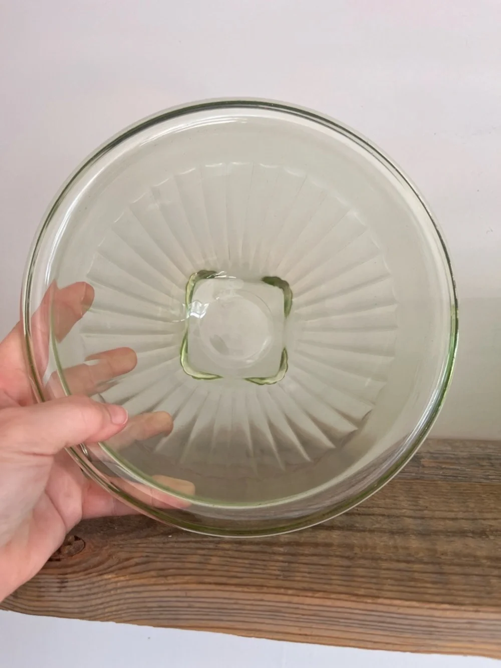 Hazel Atlas Uranium Vaseline Glass Mixing Bowls set two